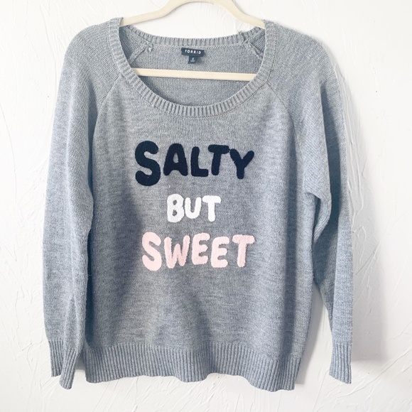 Torrid Grey Blush Salty But Sweet Sweater - Picture 2 of 7